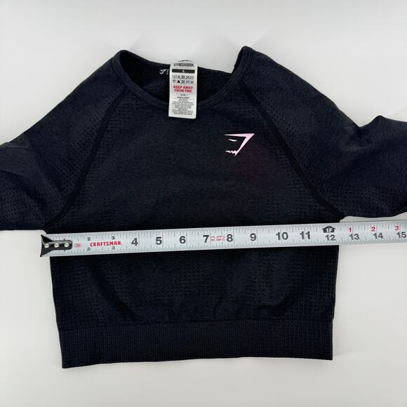 Gymshark Adapt Fleck Seamless Long-Sleeve Crop Top Size Small Athleisure Gym - Picture 6 of 7